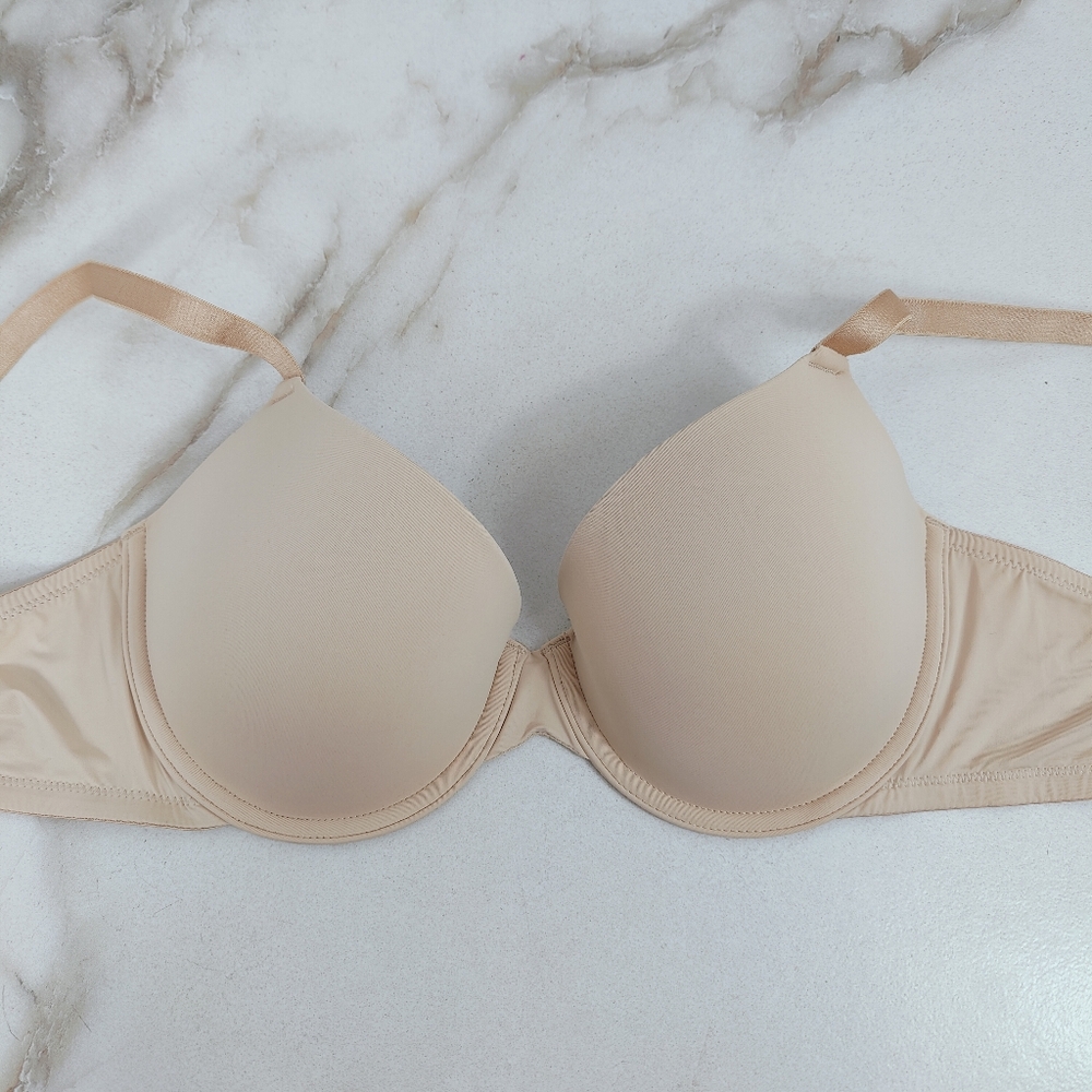 Auden Beige Demi Coverage Lightly Lined T-shirt Bra, Sz 36C